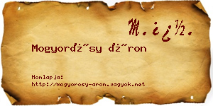 Mogyorósy Áron névjegykártya