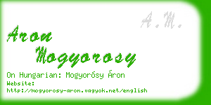 aron mogyorosy business card