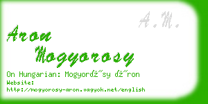 aron mogyorosy business card